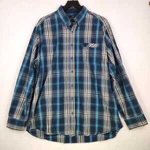 Canda C&A Mens 100% Cotton Button Down Shirt XL‎ 43-44 Rugged Hiking Roll Tab